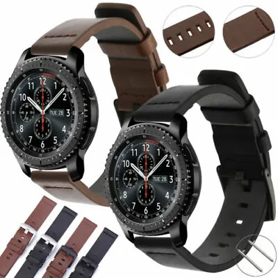 Genuine Leather Watch Band Wrist Strap Samsung Galaxy Gear S3 Frontier/Classic • $12.99
