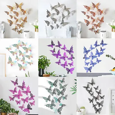 $2.83 • Buy New 3D Hollow Butterflies Wall Sticker For Home Decoration Living Room Bedr-YR