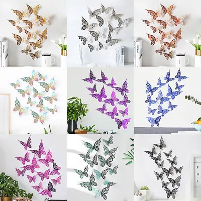 $2.83 • Buy New 3D Hollow Butterflies Wall Sticker For Home Decoration Living Room Bedr-YR
