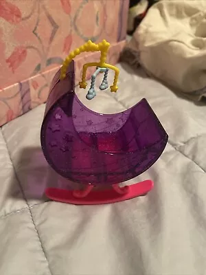 Barbie Dreamtopia Dragon Nursery Baby Rocking Crib Purple Moon 3.75”x3.75” • $4