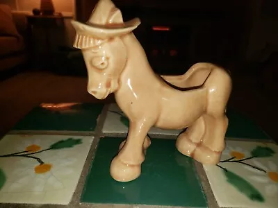 Vintage Morton Pottery Peach Donkey Planter Ceramic Figurine  • $25.64