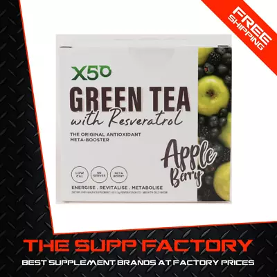 X50 GREEN TEA 60srv APPLE BERRY Flavour | Fat Burner Energy Detox Antioxidant • $54.95