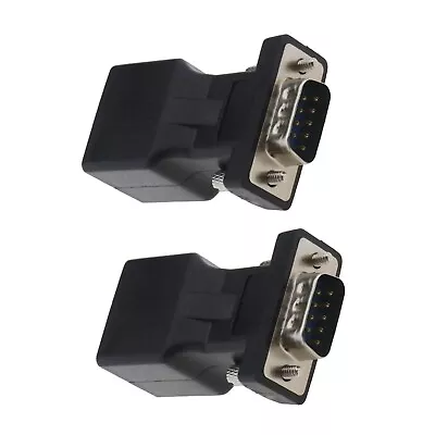 £8.75 • Buy 2x 9-Pin RS232 DB9 To RJ45 Serial Adapter Male To Female Ethernet Connector