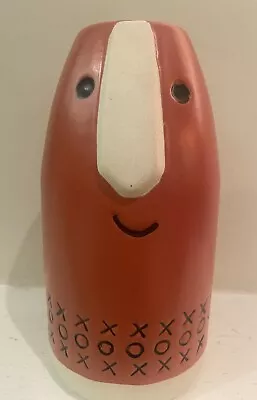 Vintage MCM Modernist Ceramic Pottery Figural Abstract Face Head Vase Terracotta • $39.99