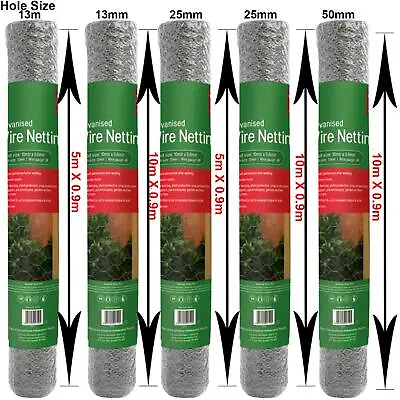 New Galvanised Chicken Wire Netting Mesh Net Rabbit Aviary Fence 5m 10m Rolls • £14.95