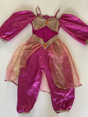 Disney Store Princess Jasmine Aladdin Costume Fancy Dress Age 5-6 Pink One Piece • £9.99