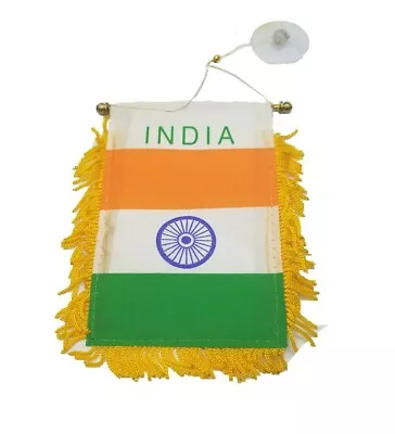 India Indian Mini Banner Flag Car Home Window Rearview  Hinduism Buddhism Gift • $6.98