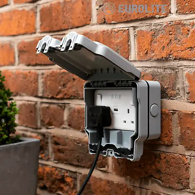 £25.99 • Buy 13A 2 Gang Outdoor Weatherproof Switched Sockets WiFi Extender USB Charger IP66