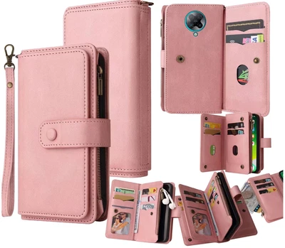 $17.95 • Buy Xiaomi Poco F2 Pro Sude Multifunction Wallet Case 15 Cards & Zipper