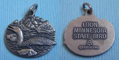 Vintage Loon State Bird Minnesota MN Sterling Charm • $24.99