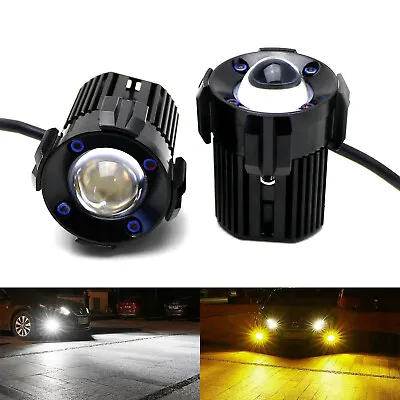 1-Inch White/Yellow Dual Color 20W Mini LED Projector Lens Driving Fog Light Kit • $44.99