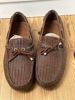 Men's Claudio Conti Woven Leather Loafers Moccasins Boat Shoes Size 8 / 42 • £55