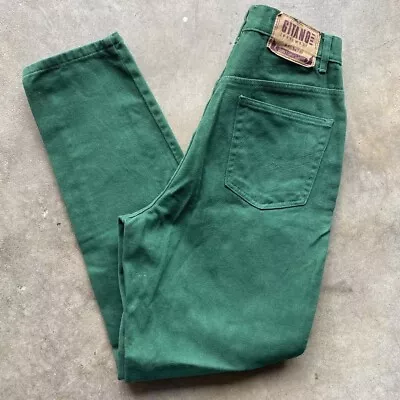 Vintage Gitano Green Mom Jeans High Waisted Patch Tagged 10 Waist 27 - FREE SHIP • $25