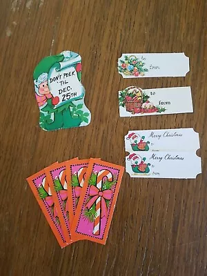 Lot Of Vintage Christmas Stickers & Gift Tags 1970's • $8
