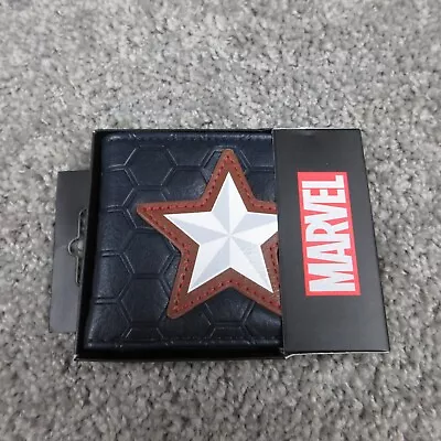 Marvel Captain America Wallet Bifold Blue Logo Pockets Super Hero Star NWT • $14.99