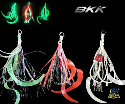 5x Bkk Assist Hooks Xtra Flash Slow Pitchjigs Slider Kabura Squid Octopus Skirts • $25.95