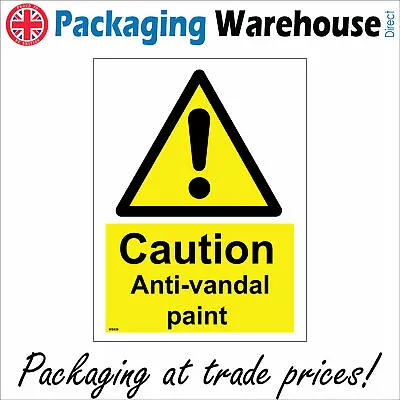 £15.57 • Buy Ws626 Caution Anti-vandal Paint Sign Keep Out Intruders Climb Scale Access Area