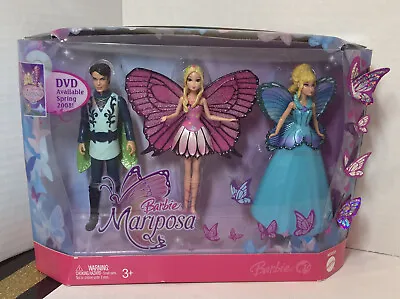 Rare NIB Barbie Mariposa Flutterfield Fairies Dolls Gift Pack W 4  Fairy Prince • $39