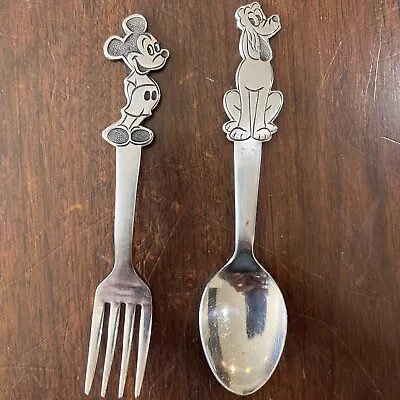 Walt Disney Mickey Mouse Fork And Pluto Spoon • $25
