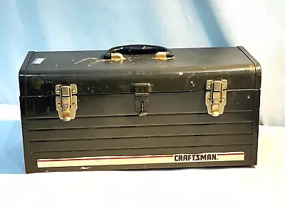 Vintage Large Sears Craftsman Mechanics Gray Tool Box W/ Metal Red Tray • $19.97