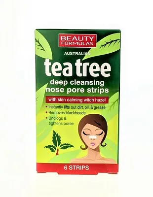 Tea Tree Nose Pore Strips Blackhead Removal Smooth Deep Cleansing Unclog Pores • £3.29