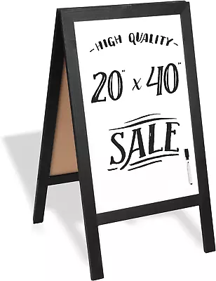 Wooden A-Frame Whiteboard Sign - 40 X 20 Inch Magnetic Dry Erase Sidewalk Menu B • $174.50