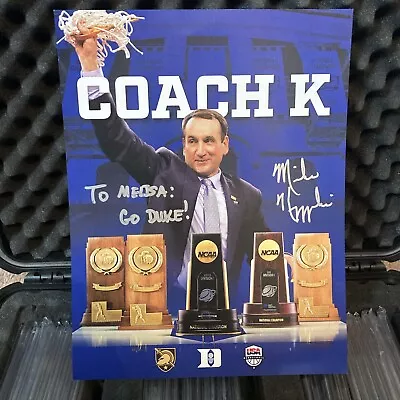 Mike Krzyzewski Coach K Autographed Photo Duke Blue Devils 8.5x11 • $49