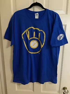 MLB Milwaukee Brewers Logo Miller Park SGA Unisex Adult Size XL Shirt! • $12.99