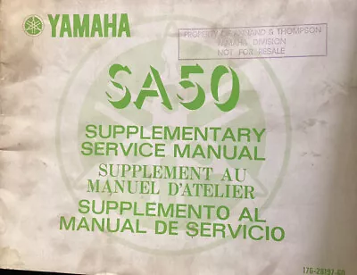 Yamaha Genuine Workshop Manual SA50 PASSOLA 1982 • $55