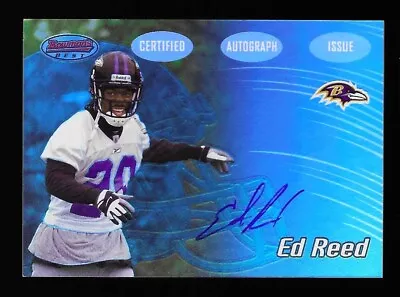 Ed Reed 2002 Bowmans Best Autograph Rookie Card On Card Auto Ravens HOF Auto SP • $22.50