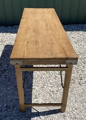 Rustic Folding Table Vintage Dining Room Table Kitchen Island Sofa Table B58 • $695