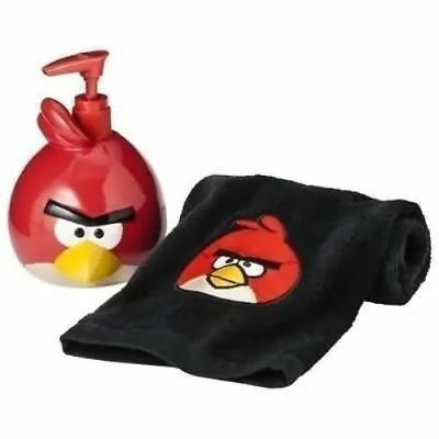 £9.81 • Buy Angry Birds Bathroom Set Fingertip Towel Lotion Soap Dispenser Pump Kids Red New