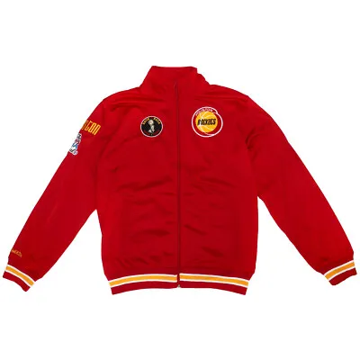 Mitchell & Ness Nba Champ City Rockets Button Down Track Jacket Mens Red Casual • $51.65