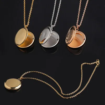 Round Photo Picture Frame Locket Pendant Necklace Fashion Jewelry For Men Women • $3.43