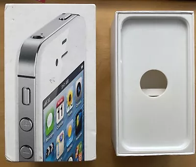 APPLE IPHONE 4S 16GB WHITE EMPTY BOX + INSERTS + LEAFLET + STICKERS *NO PHONE* • £2.49