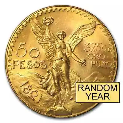 Mexico Gold 50 Pesos AGW 1.2057 (Random Year) AU-BU • $3154