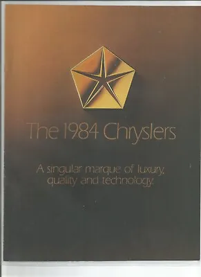 1984 Chrysler Sales Brochure W/ New Yorker 5th Avenue LeBaron E-Class Laser  • $6.99