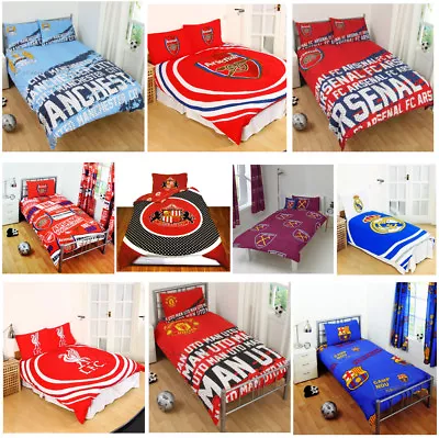 £8.99 • Buy Football Clubs Duvet Cover Set Single Double - Arsenal Barcelona Chelsea & More
