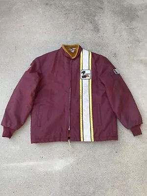 Vintage 80s Ford Mustang Shelby Cobra Racing Jacket Fleece Lined Maroon Men’s M • $119.99