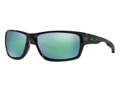 Oakley OO9225-04 Canteen Sunglasses Polished Black Frame Jade Iridium Polarized • $69.99