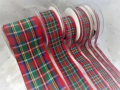 Berisfords ROYAL STEWART TARTAN - Scottish Approved Ribbon - 7 10 16 25 40 70mm • £2.20