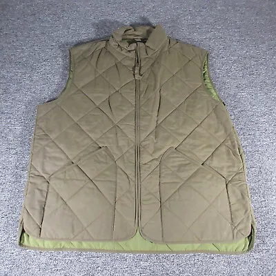 J Crew Vest Mens Extra Large Green Full Zip Quilted Casual 90s Chore Barn Nylon • $17.99