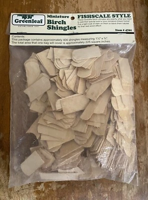 $9.99 • Buy Greenleaf Miniature Fishscale Style Birch Dollhouse Shingles