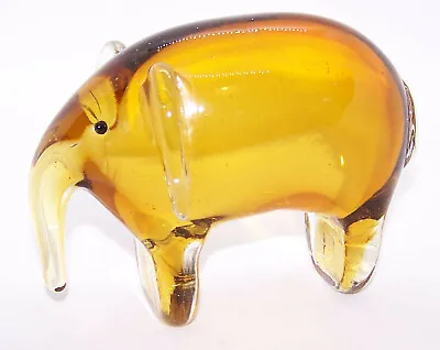 Amber Art Glass Elephant • £18.99