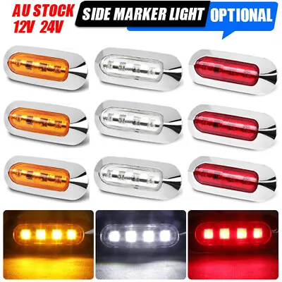 10x/50x Red Amber White LED Side Marker Clearance Lights Truck Trailer RV Chrome • $23.97