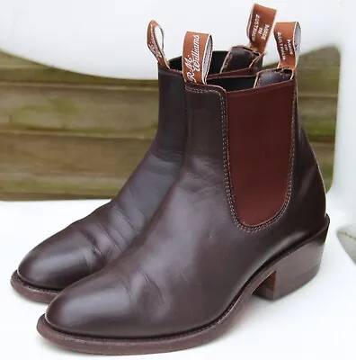 R. M. Williams Yearling Chelsea Boots Chestnut Leather - UK 4 Standard Width • £125