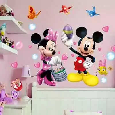 Wall Stickers Mickey Minnie Kids Nursery Room Mouse Vinyl Home Decor Baby Decals • $8.30