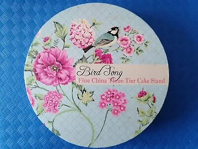 Bird Song (Creative Tops / Katie Alice)Three 3 Tier Pretty Cake Stand BOXED • £15