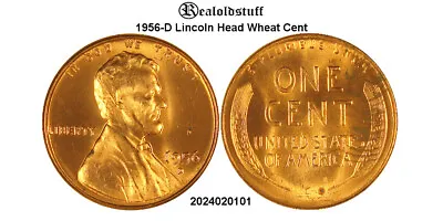 1956-D Lincoln Head Wheat Cent Penny - 2024020101 • $1.50