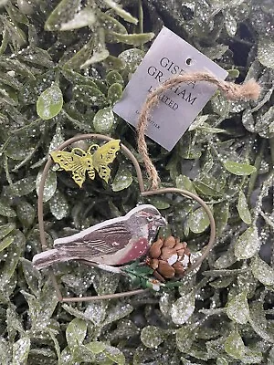 £4 • Buy Gisela Graham Christmas Tree Decoration Metal Wood Bird Heart Rustic Butterfly